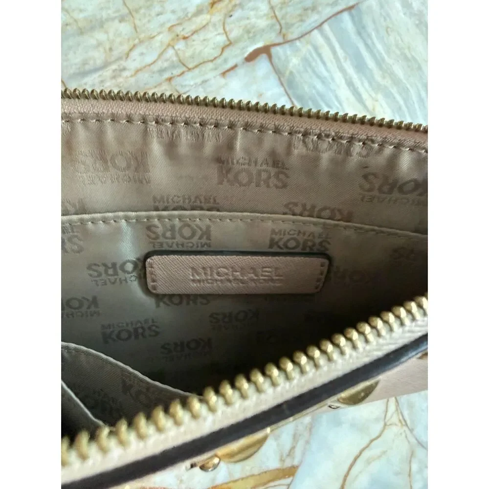 Michael Kors Sandrine Studded Large Zip Clutch Ballet - Picture 5 of 8